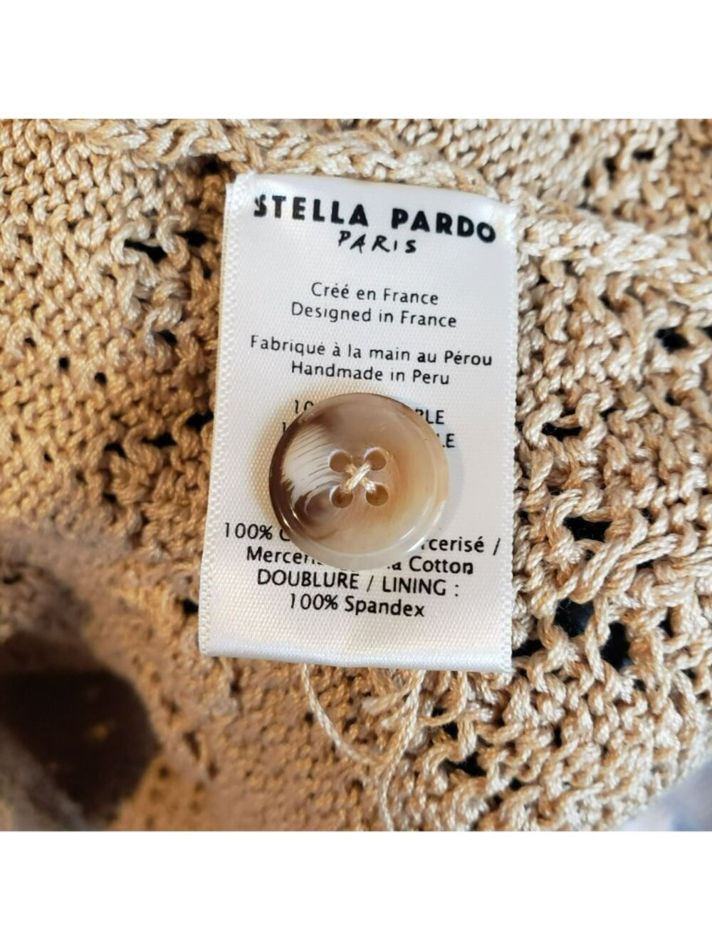 Stella Pardo Paris $550 Crochet Knit Sweater Dress Coquette 90s Cottage Core - Picture 7 of 15